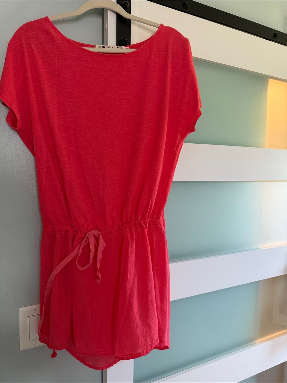 Michael Stars Coral Drawstring Waist Short Sleeve Tunic